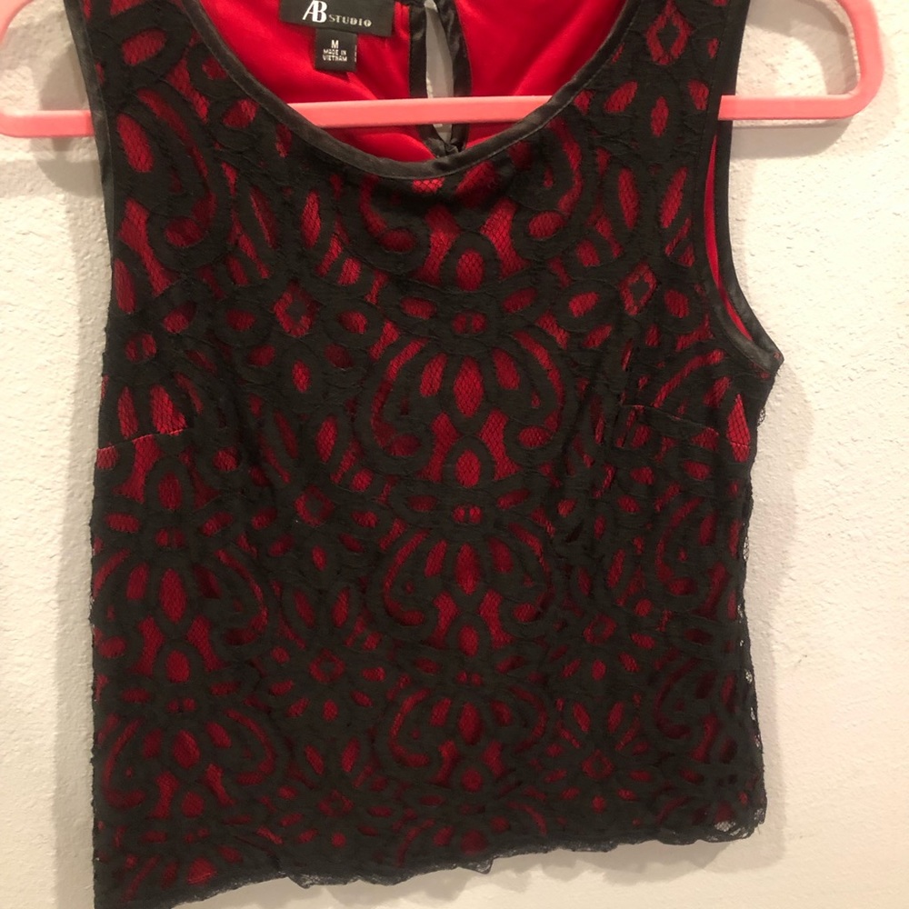 Red & Black Blouse